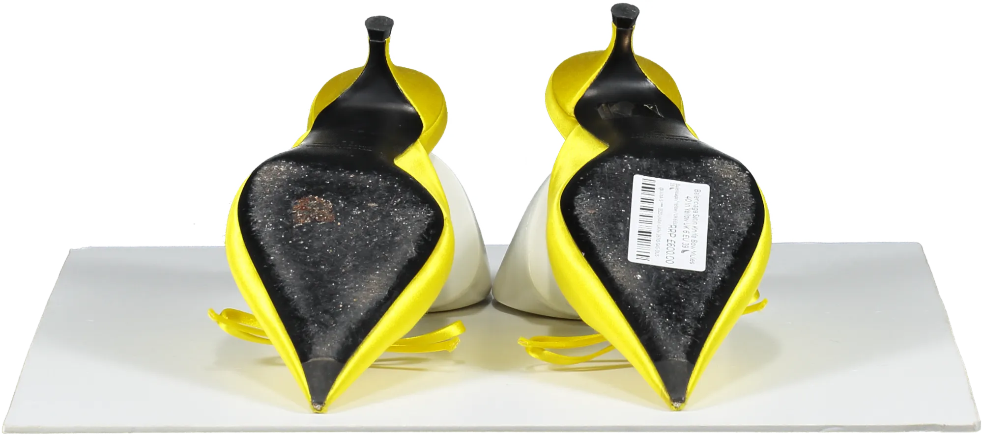 Balenciaga Satin Knife Bow Mules 40 In Yellow UK 6 EU 39 