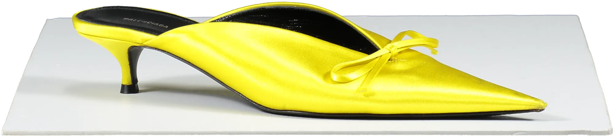Balenciaga Satin Knife Bow Mules 40 In Yellow UK 6 EU 39 