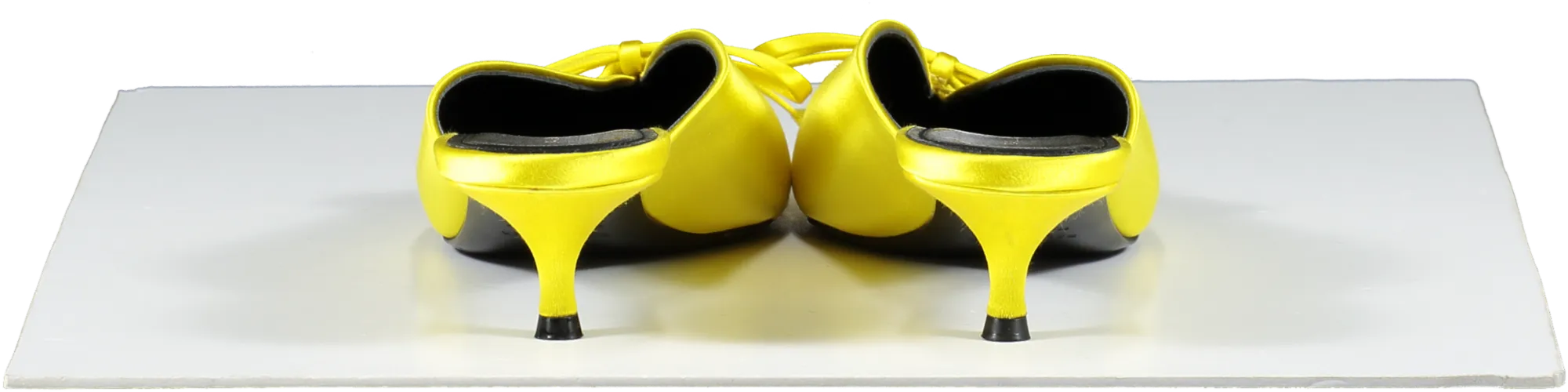 Balenciaga Satin Knife Bow Mules 40 In Yellow UK 6 EU 39 