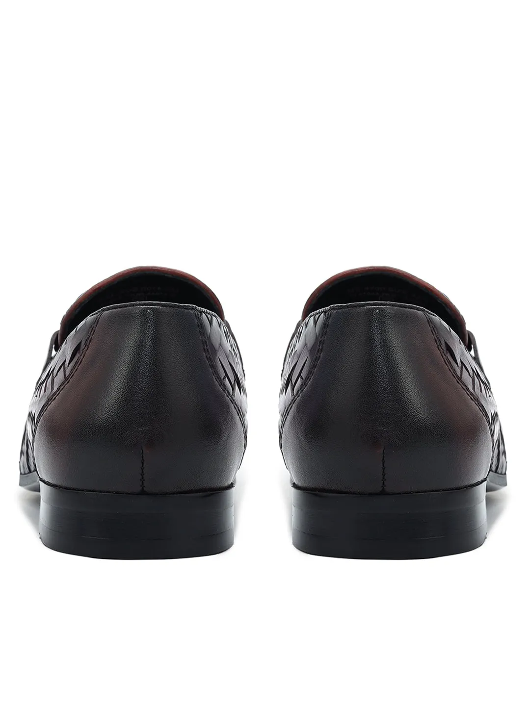 Burgundy Mat Textured Loafers
