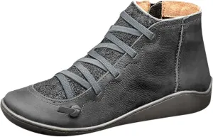 Cathalem Booties for Women Cut out Dress Casual Booties Casual Slip On Loafers Pointed Toe Chunky Block Low Heel Shoes