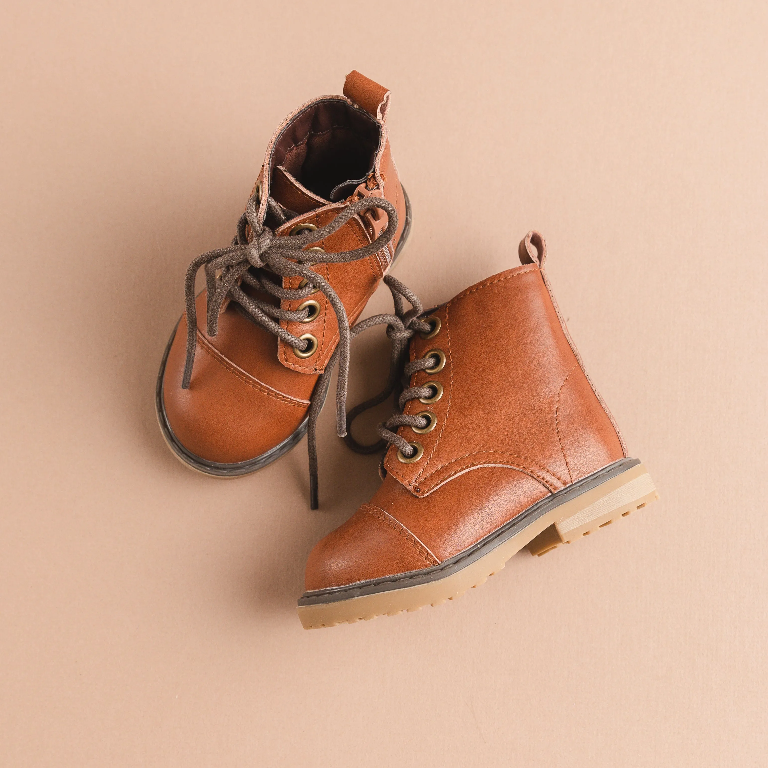 Chestnut Faux Leather Boots