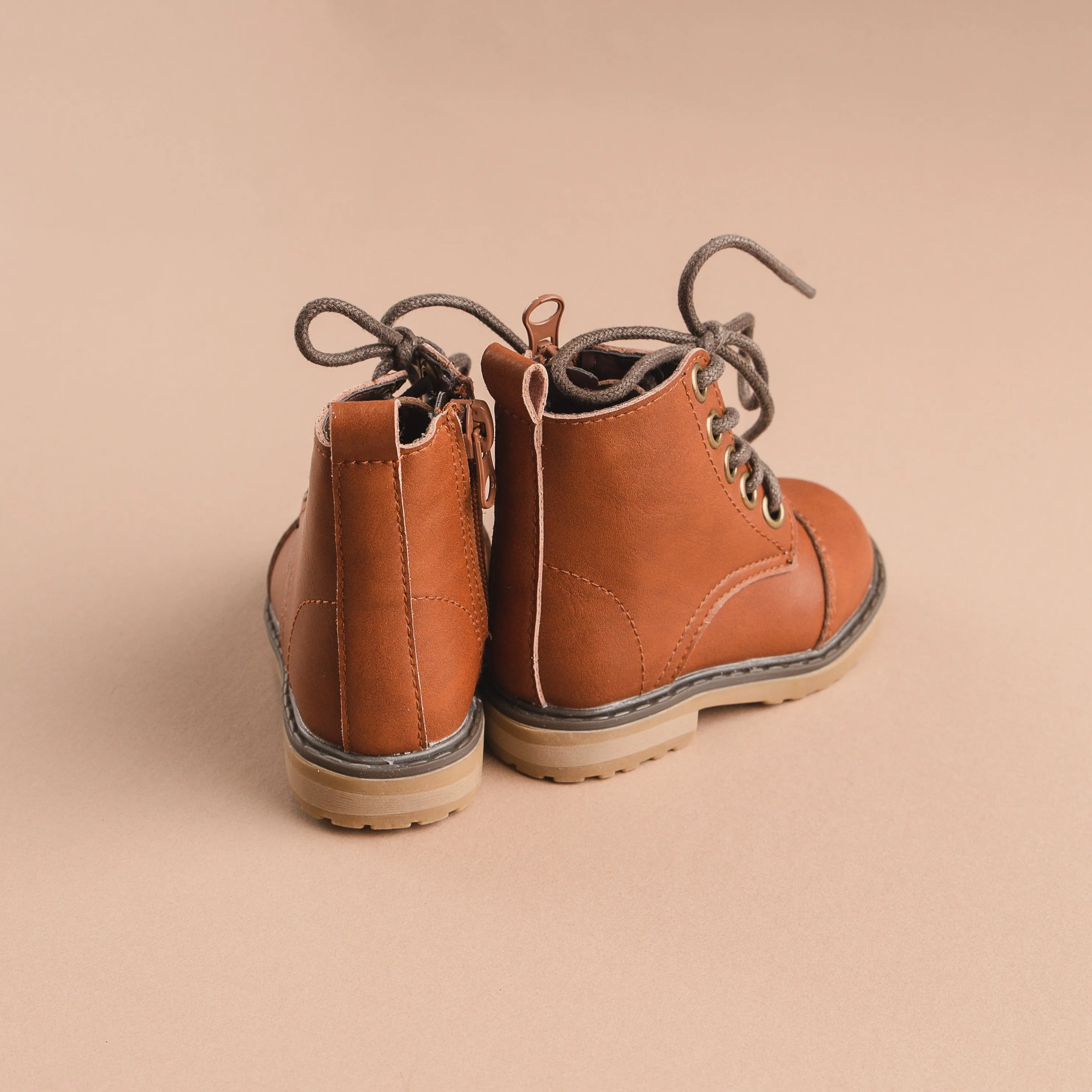 Chestnut Faux Leather Boots