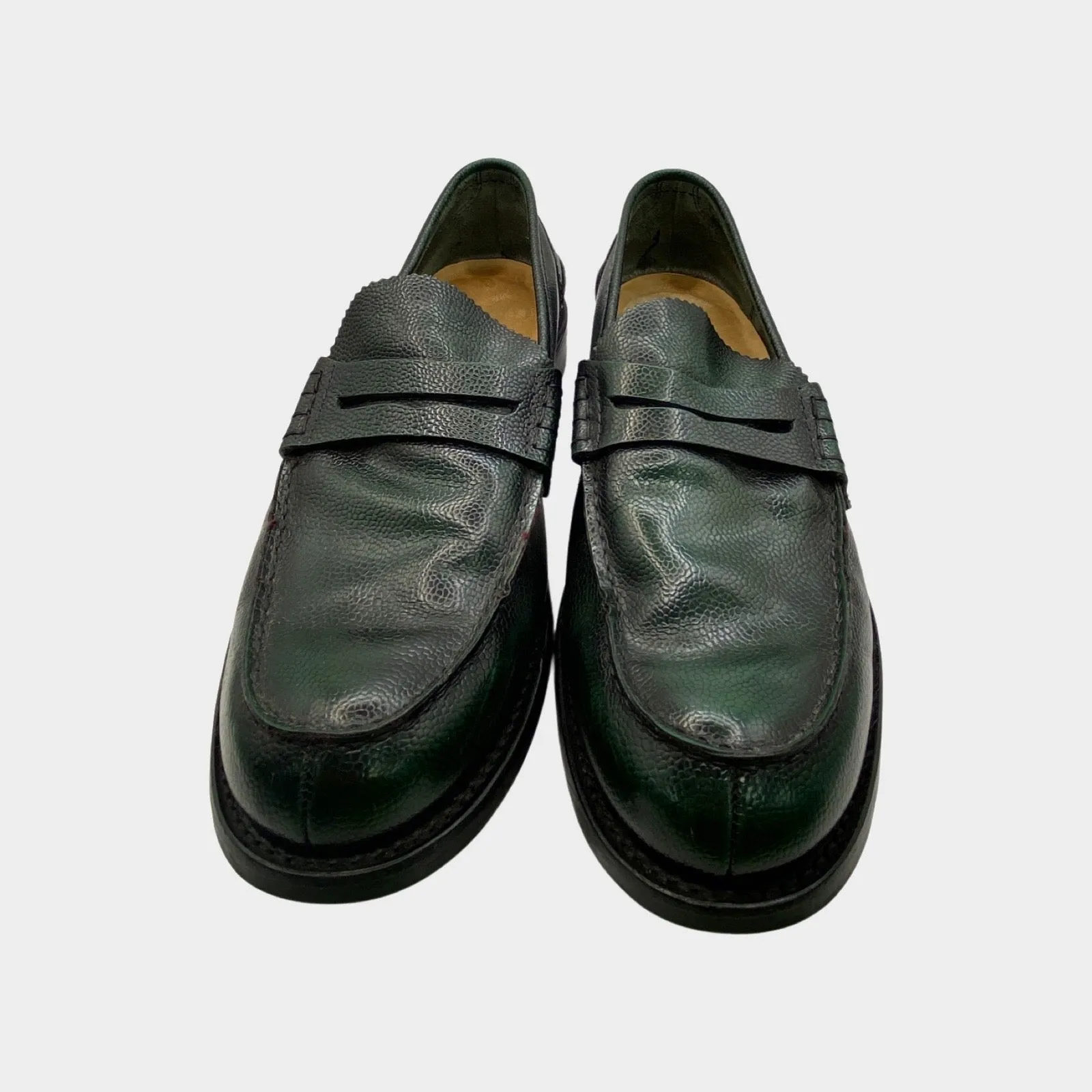 CHURCH'S men's green leather loafers