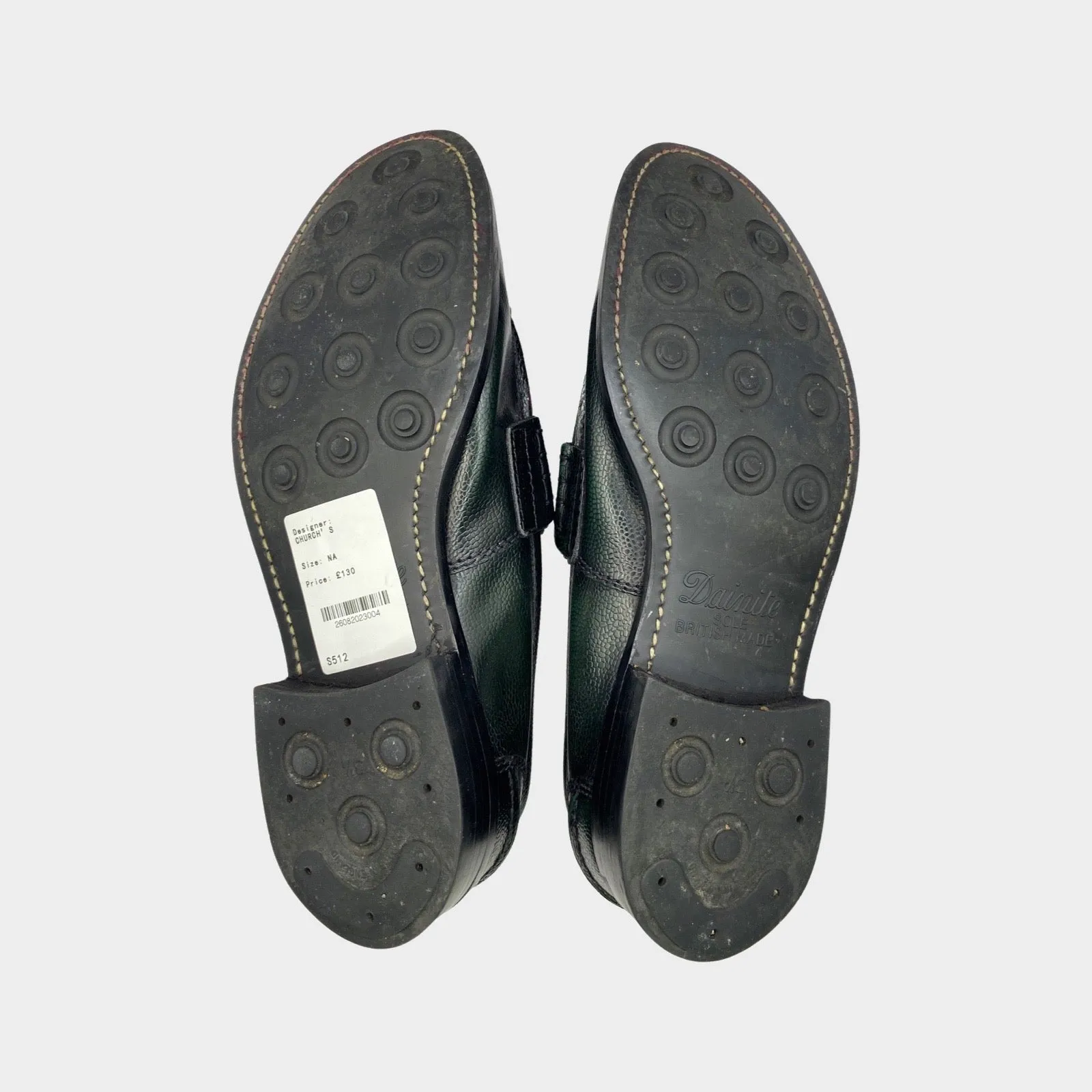 CHURCH'S men's green leather loafers