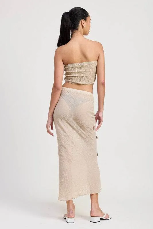 Cropped Bias Tube Top