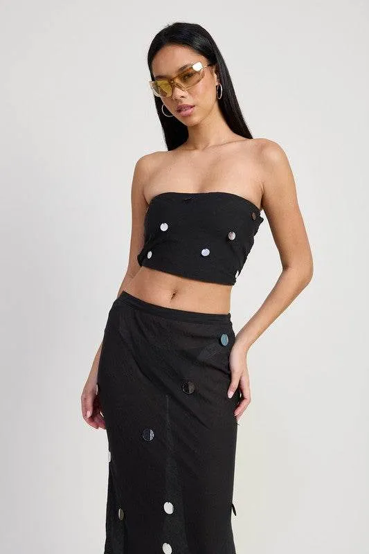 Cropped Bias Tube Top