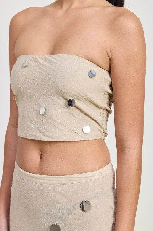 Cropped Bias Tube Top