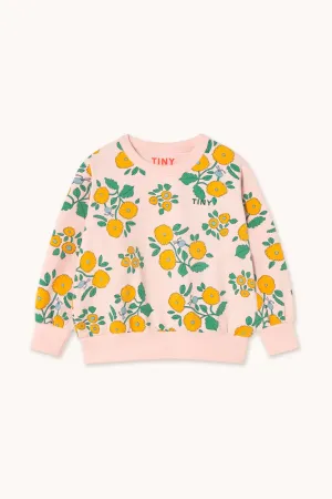 Flowers Sweatshirt in Pastel Pink