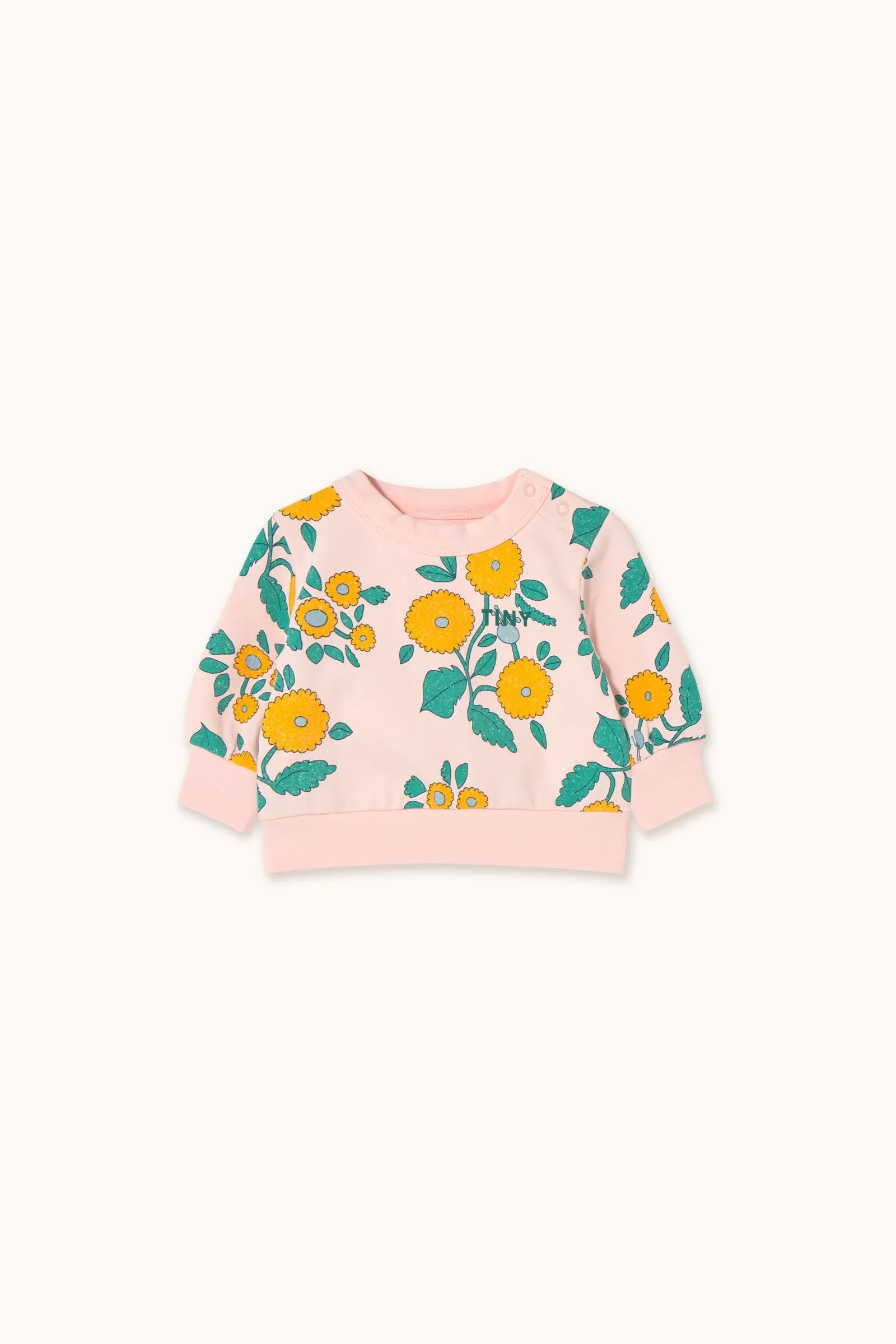 Flowers Sweatshirt in Pastel Pink
