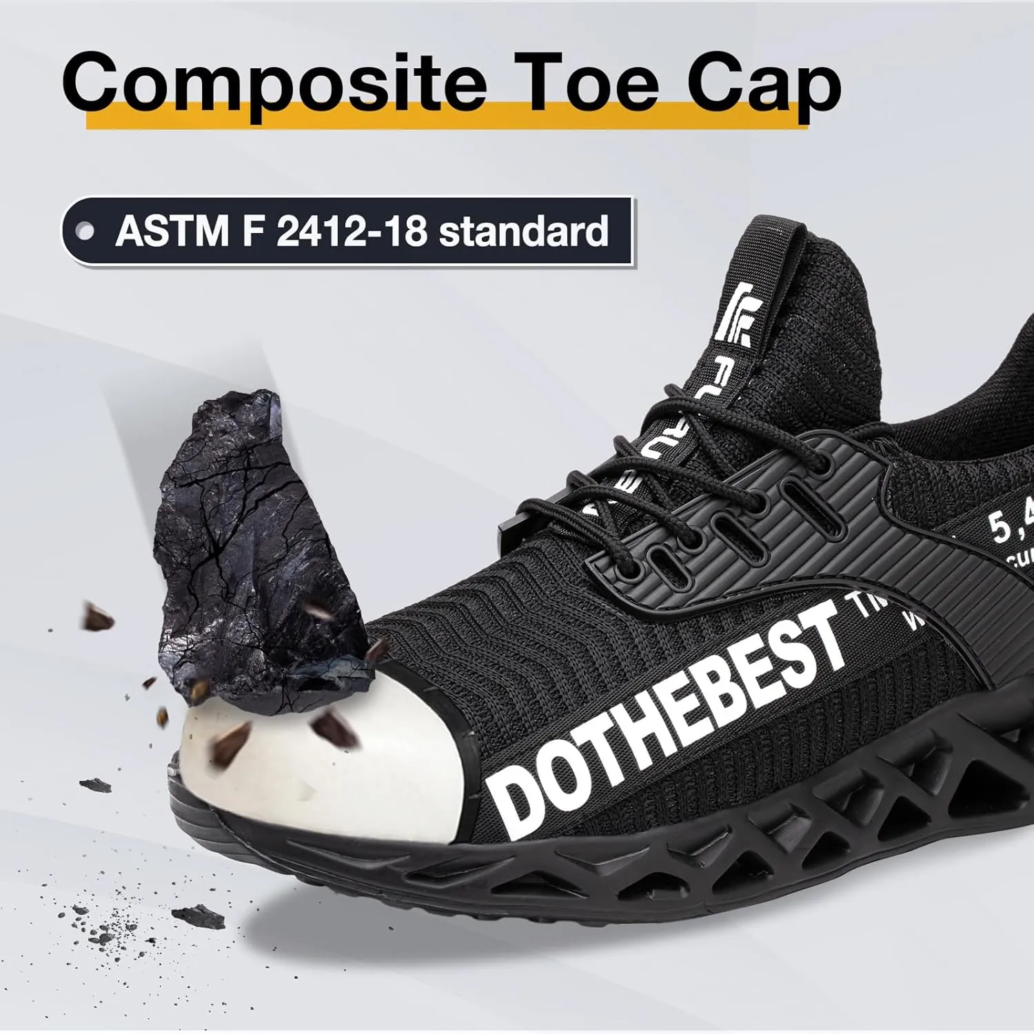 Furuian Steel Toe Sneakers for Men Women Lightweight Safety Shoes Comfortable Puncture Proof Slip On Indestructible Work Shoes