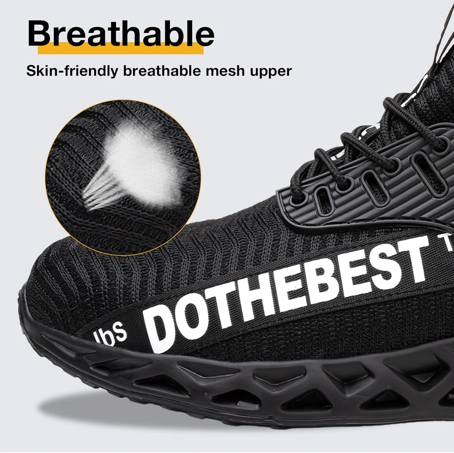 Furuian Steel Toe Sneakers for Men Women Lightweight Safety Shoes Comfortable Puncture Proof Slip On Indestructible Work Shoes