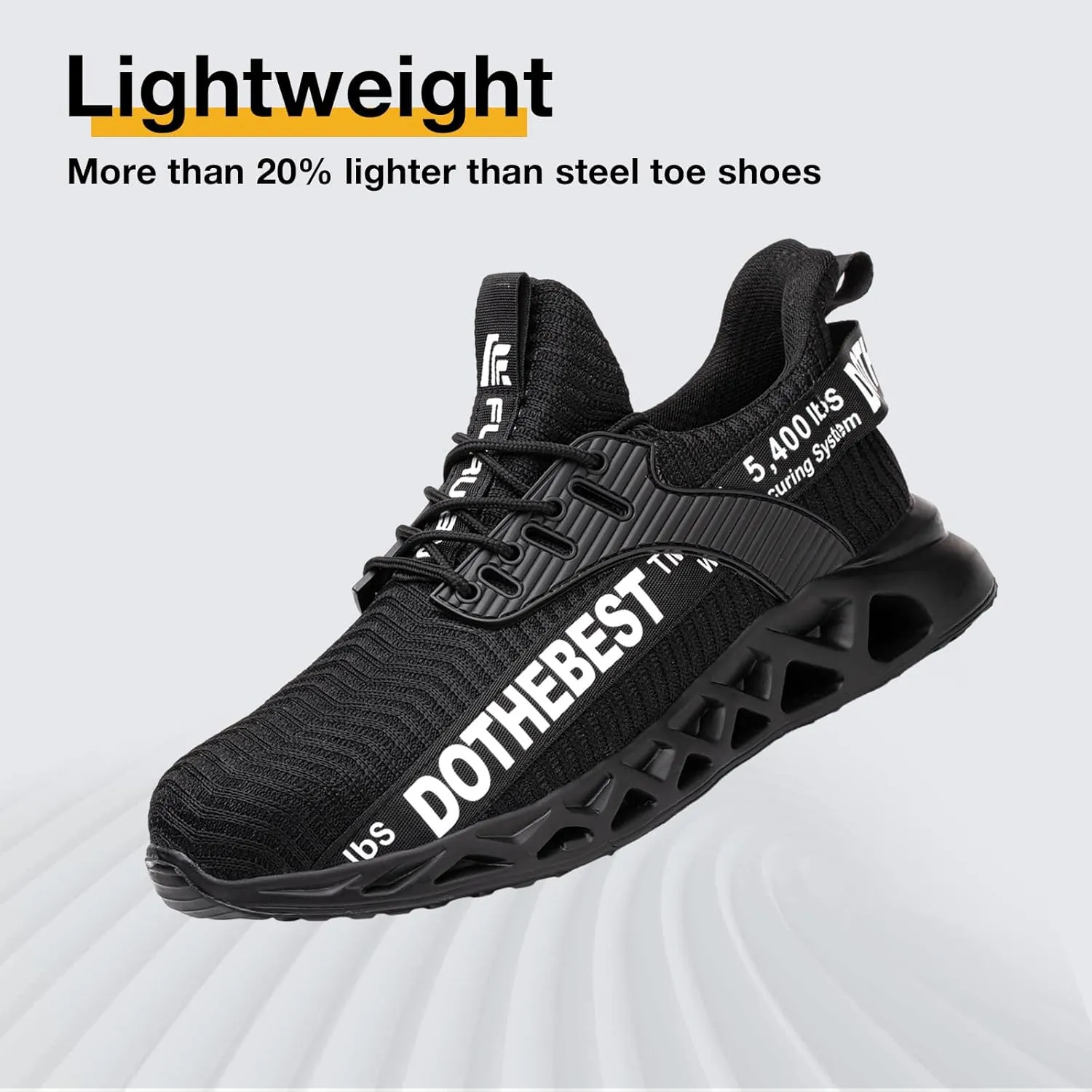 Furuian Steel Toe Sneakers for Men Women Lightweight Safety Shoes Comfortable Puncture Proof Slip On Indestructible Work Shoes