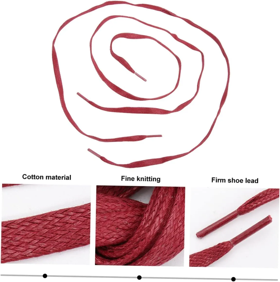 GALPADA 1 Pair Flat Waxed Shoelaces Casual Shoe Tie Cotton Shoelace Sneakers Shoelace Flat Shoelaces