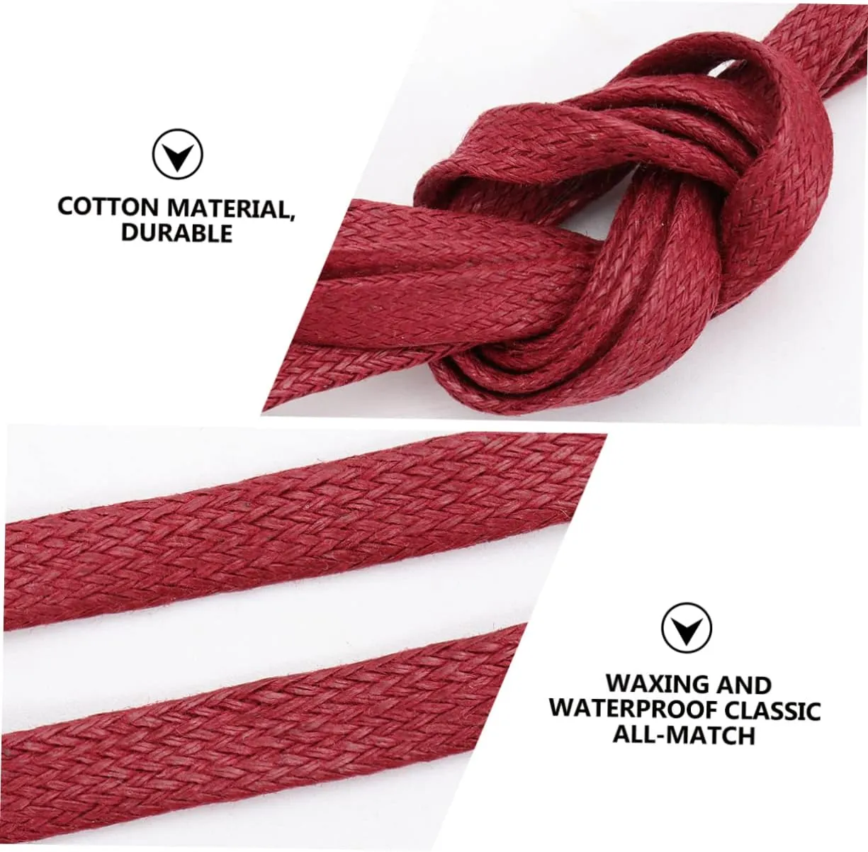 GALPADA 1 Pair Flat Waxed Shoelaces Casual Shoe Tie Cotton Shoelace Sneakers Shoelace Flat Shoelaces
