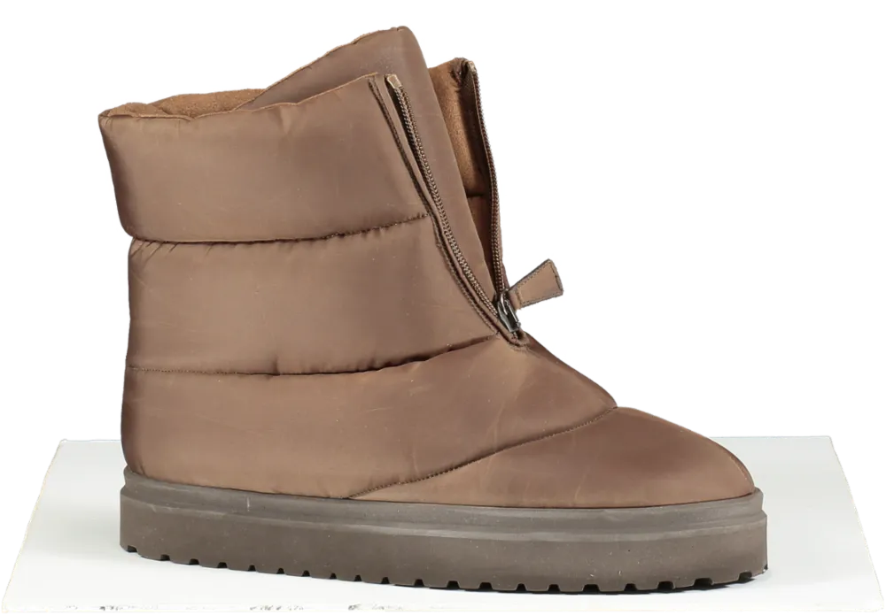 GIA COUTURE Brown Zip Up Moon Boots UK 6 EU 39 