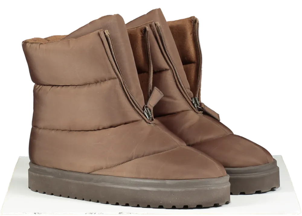 GIA COUTURE Brown Zip Up Moon Boots UK 6 EU 39 