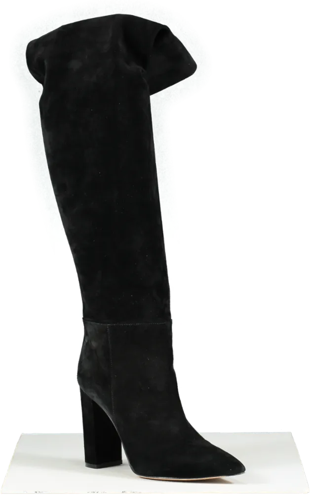 Gianvito Rossi Black Piper 85 Suede Knee Boots UK 5.5 EU 38.5 