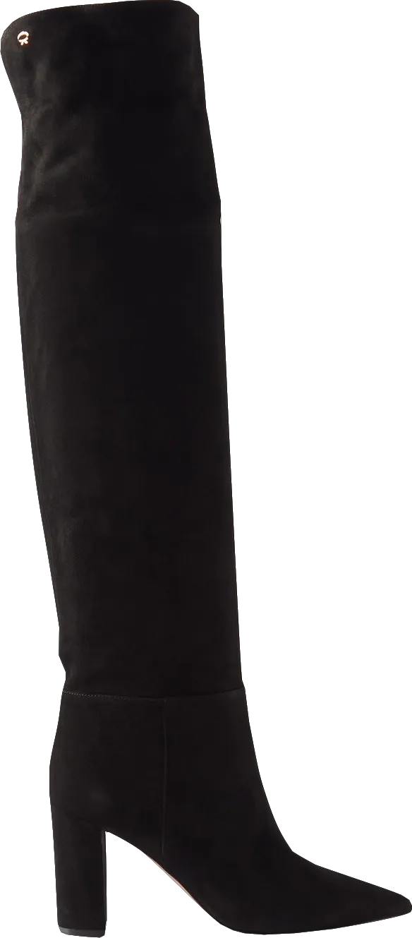 Gianvito Rossi Black Piper 85 Suede Knee Boots UK 5.5 EU 38.5 