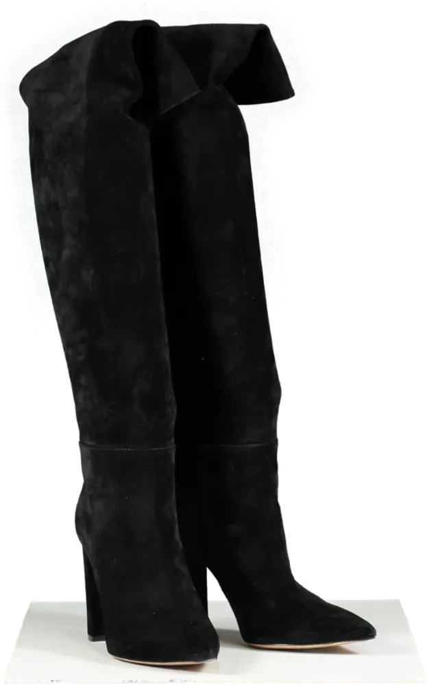 Gianvito Rossi Black Piper 85 Suede Knee Boots UK 5.5 EU 38.5 