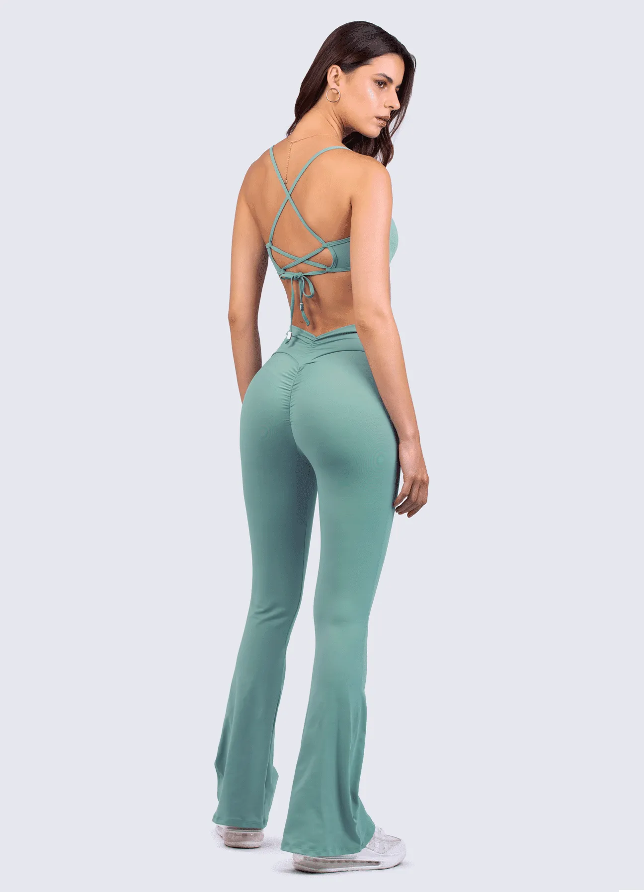 LEGGING EMANA FLARE ICONIC-AQUA BLUE