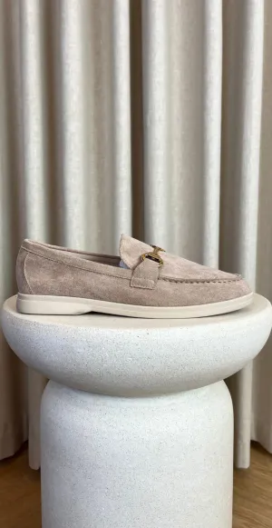 Loafers med guld spænde khaki LikeLondon