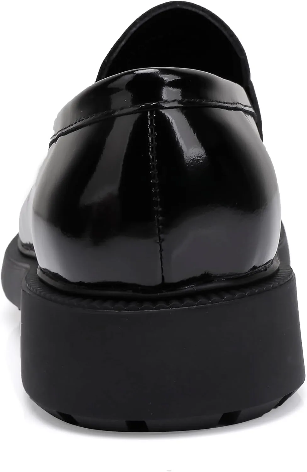 Mens Casual Leather Black Dress Loafer Shoes, Fashion Classic Buckle Slip-on Penny Party Shoes Wedding Loafers for Mens