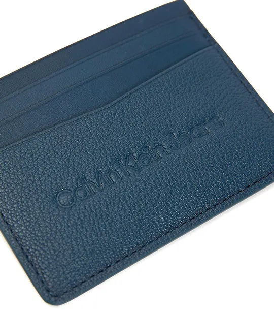 Micro Pebble Card Case Onyx Blue