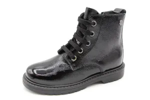 Naturino  Black Patent Combat Boots Barnett