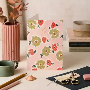 Pastel Red/Pink Birthday Card