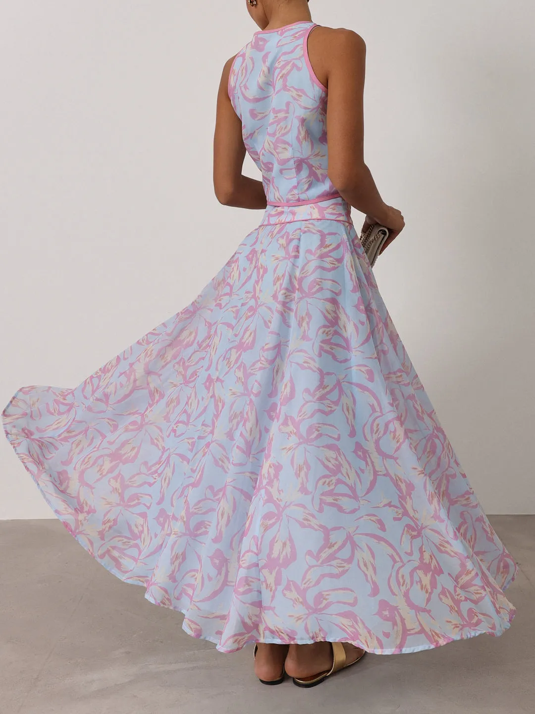 Patriza Printed Dream Top | Pastel Blue Mix