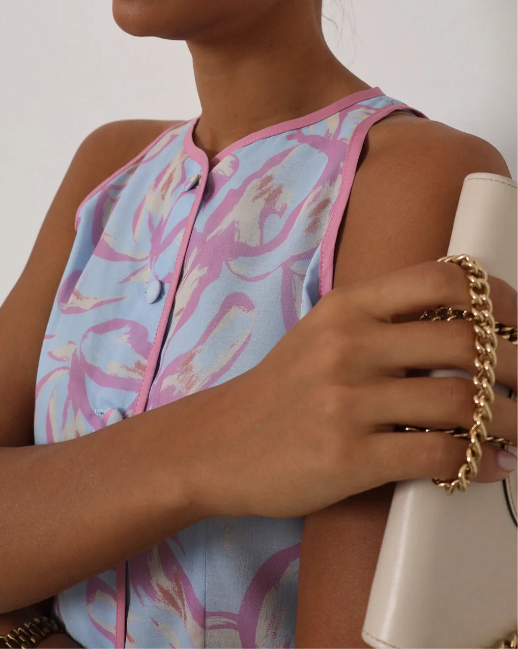 Patriza Printed Dream Top | Pastel Blue Mix