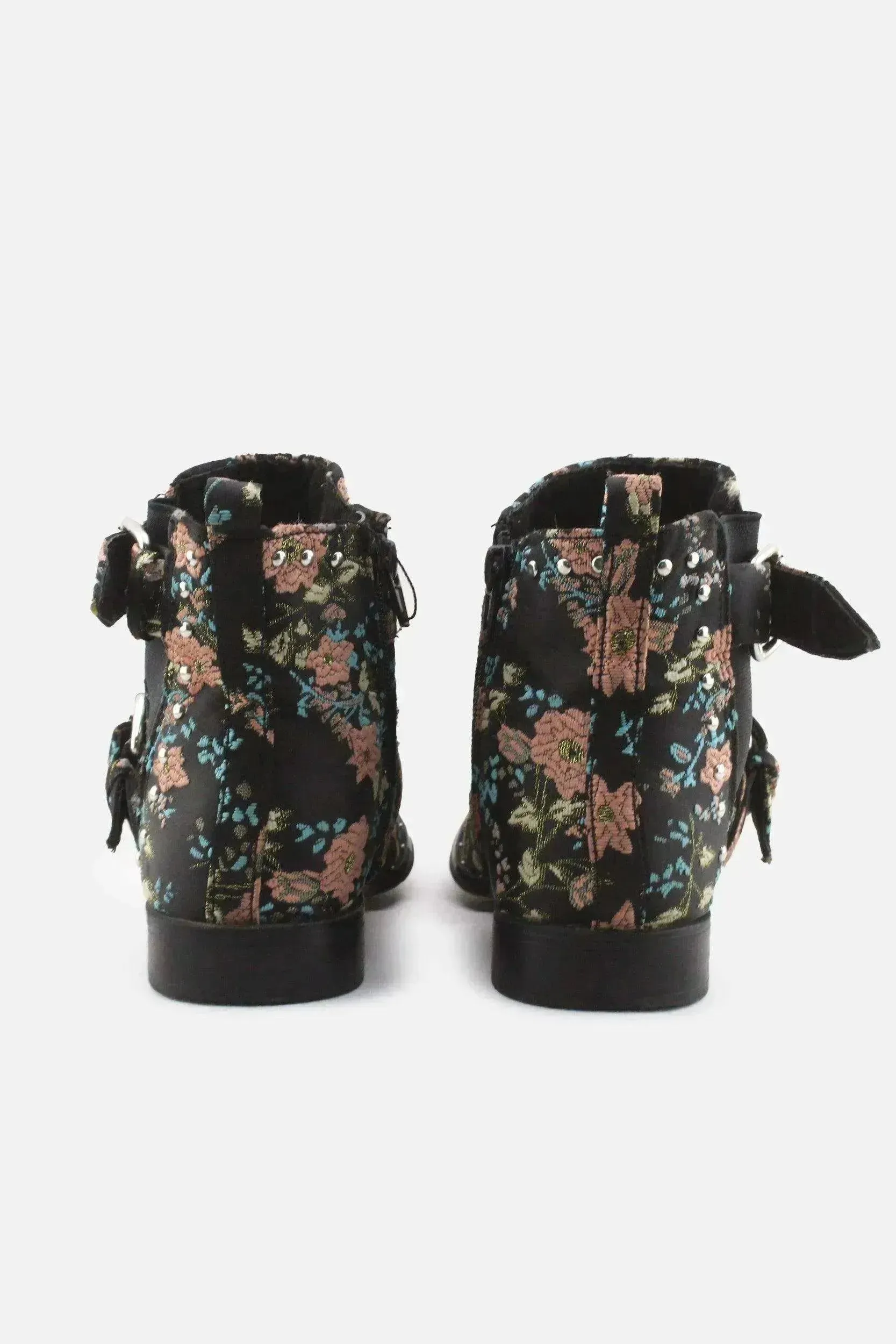 Primark Zipper Stretchable Buckle Straps Chelsea Ankle Boots | Textile