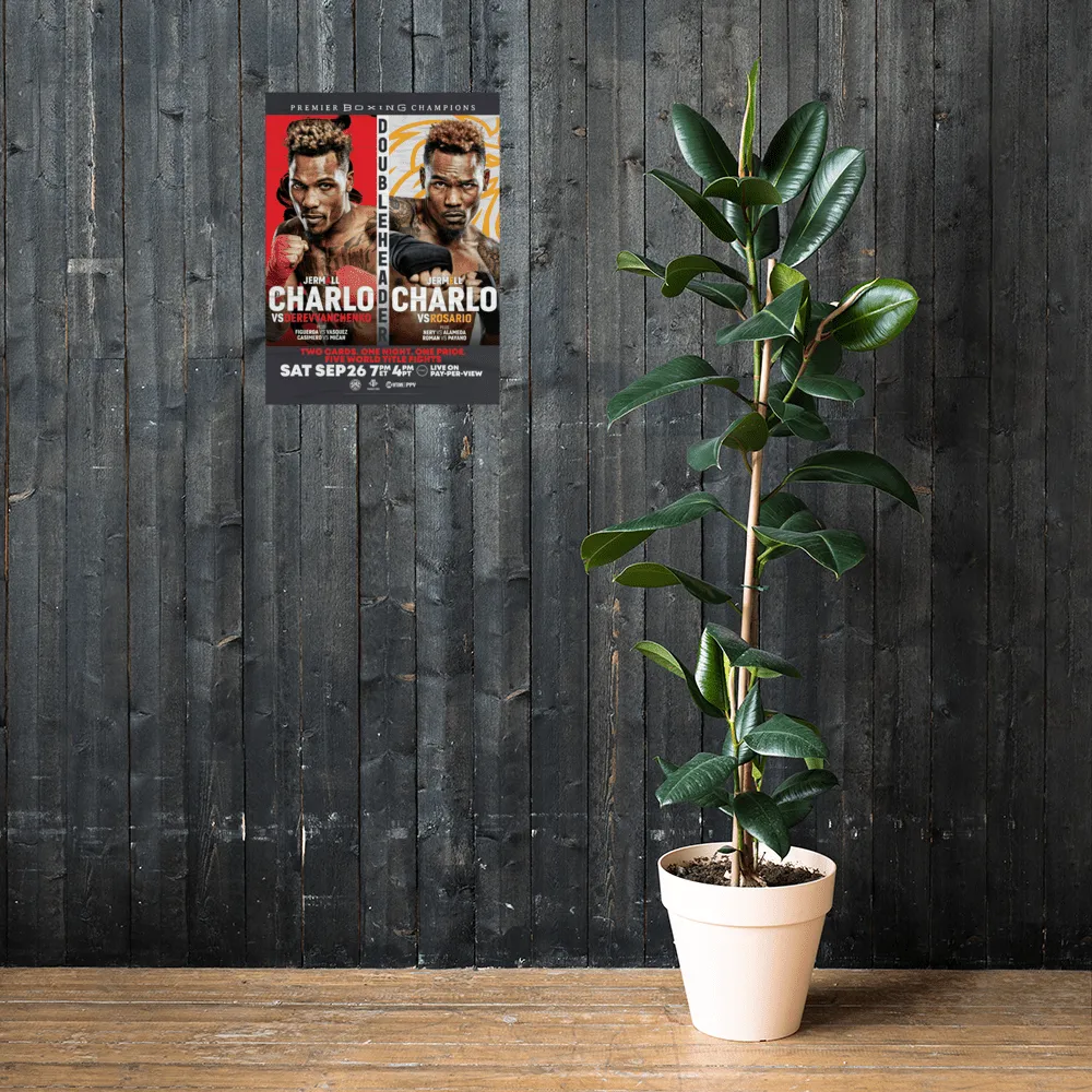 SHO Championship Boxing Charlo Doubleheader Premium Satin Poster