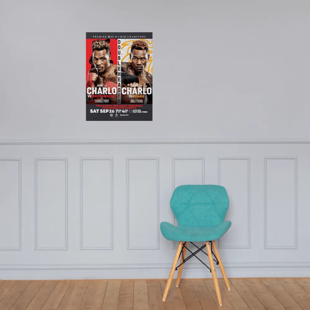 SHO Championship Boxing Charlo Doubleheader Premium Satin Poster