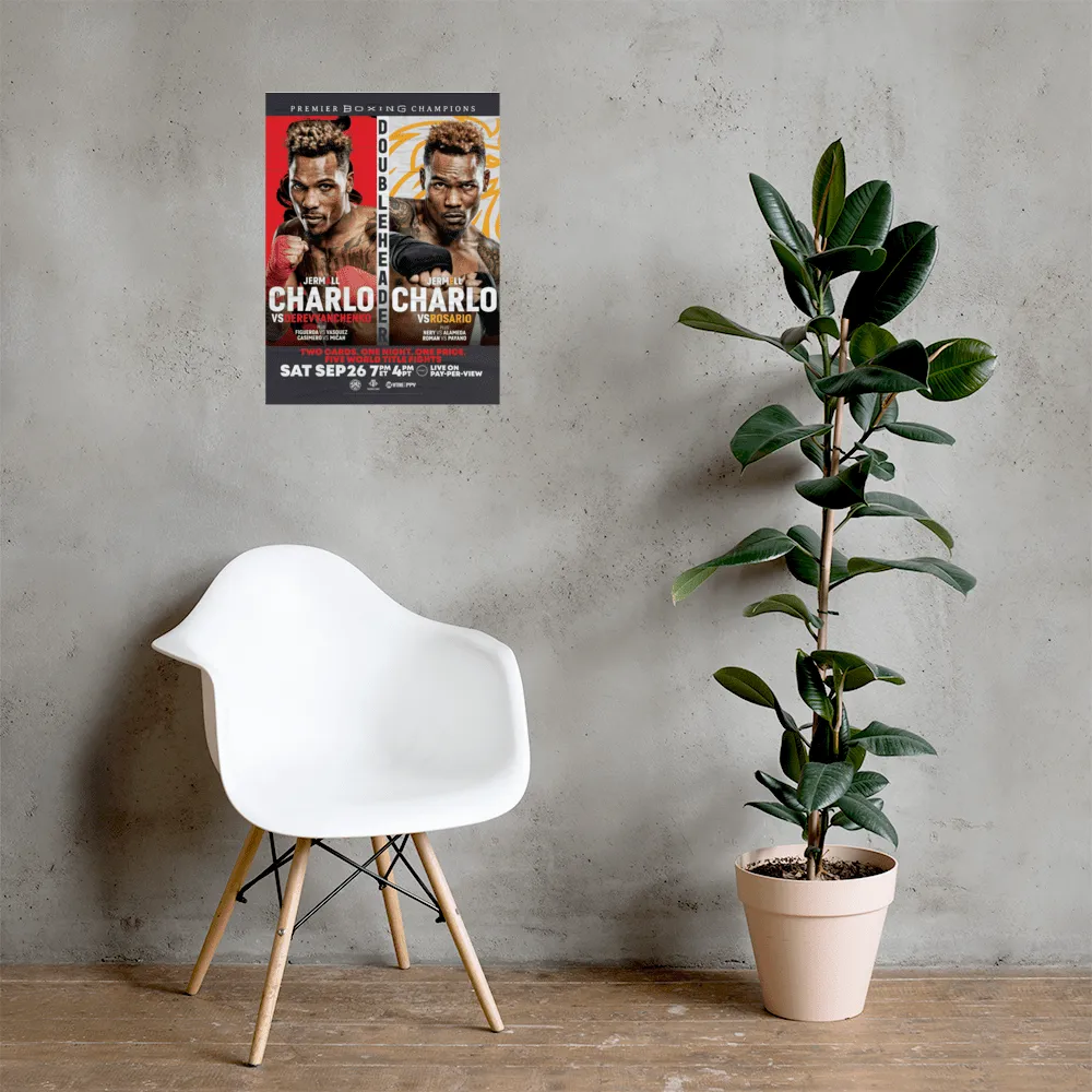 SHO Championship Boxing Charlo Doubleheader Premium Satin Poster