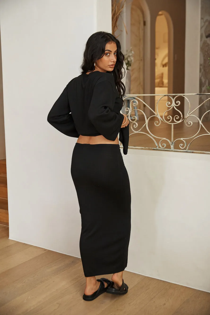 SNDYS August Knit Skirt Black
