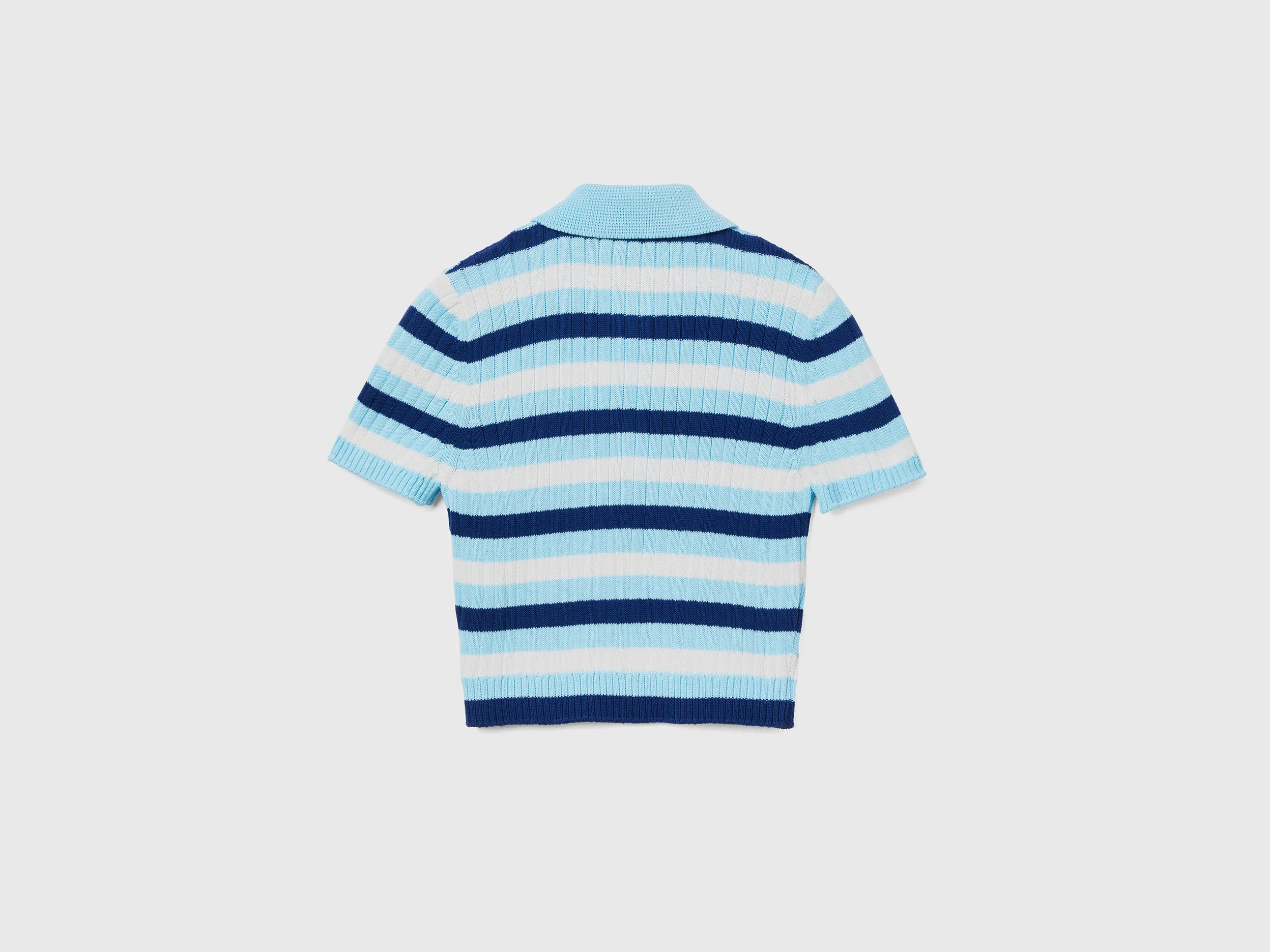 STRIPED CROPPED POLO