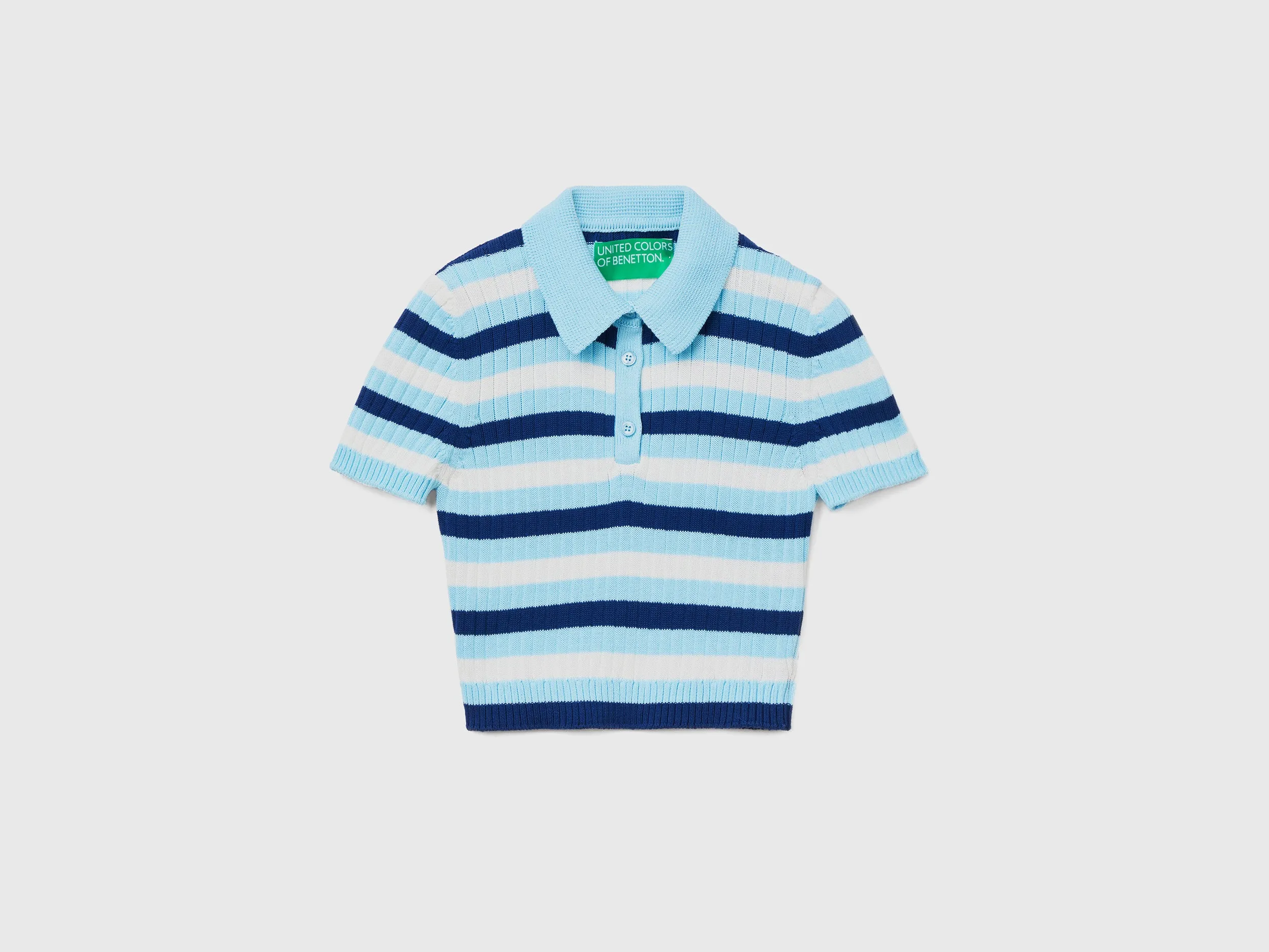 STRIPED CROPPED POLO