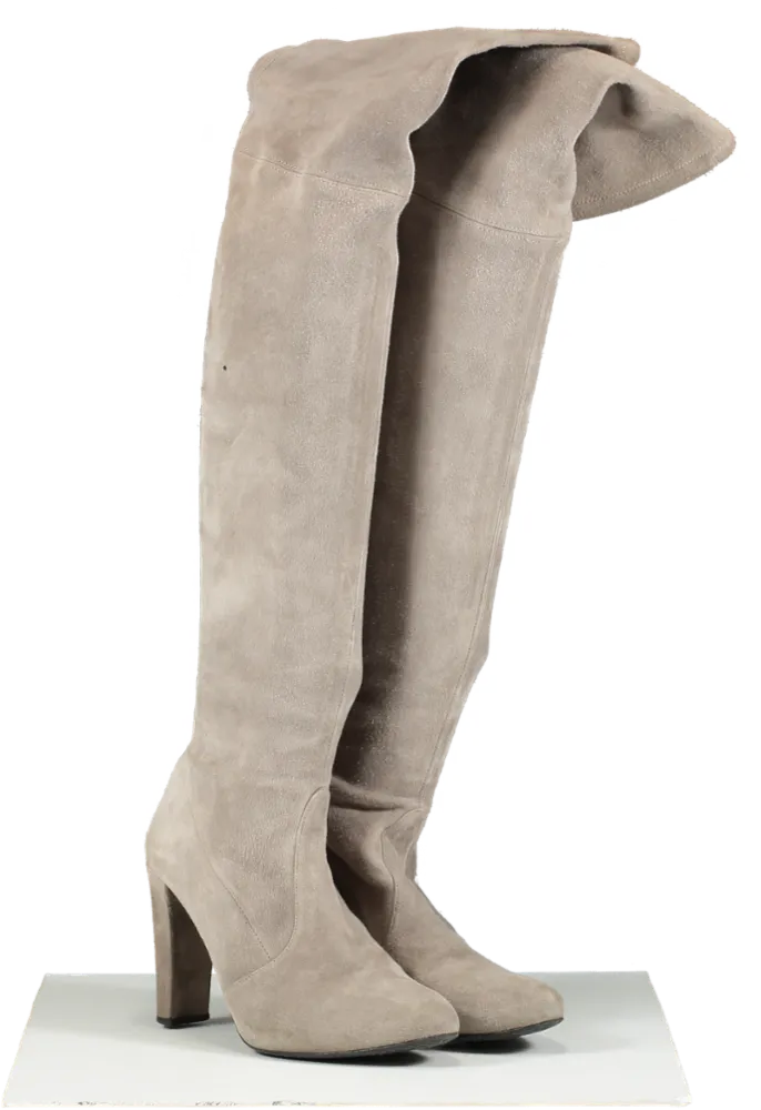 Stuart Weitzman Grey Highland Over-the-knee Suede Boots UK 4 EU 37 