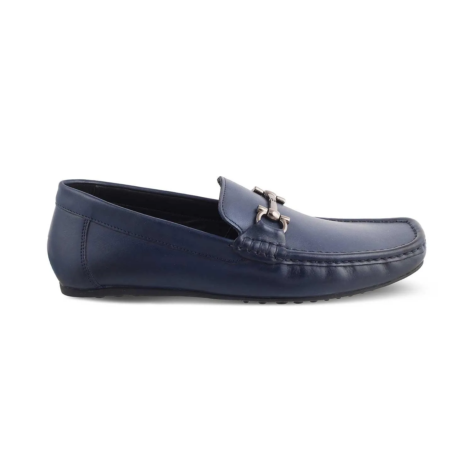 The Milane Blue Men's Leather Loafers Tresmode