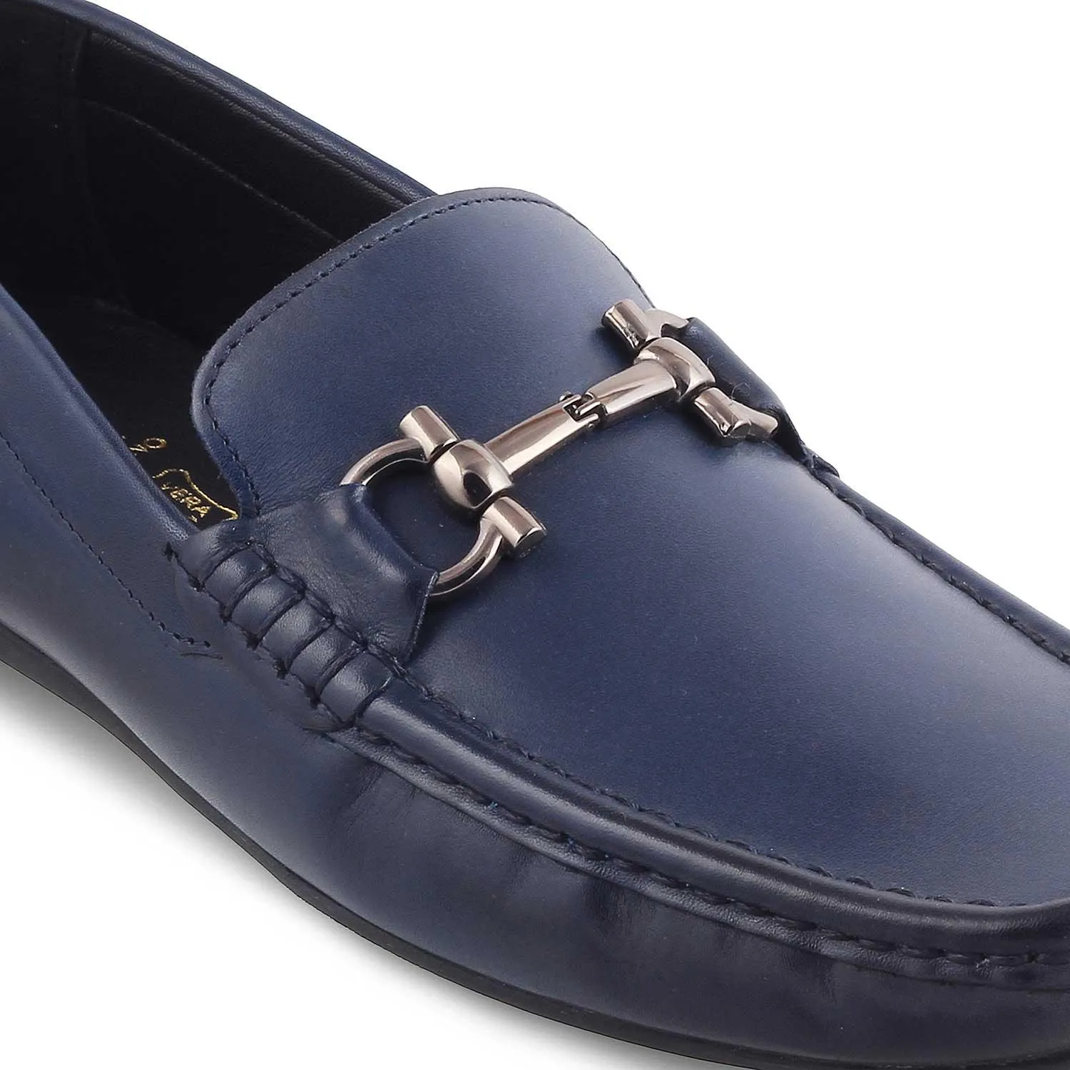 The Milane Blue Men's Leather Loafers Tresmode