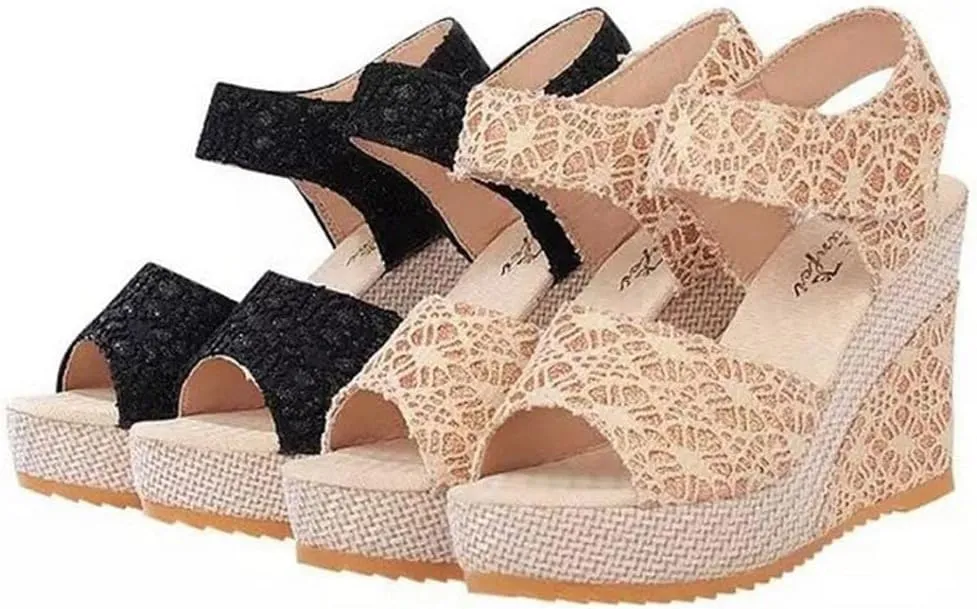 Wedge Sandal for Women Ankle Strap Flatform Arch Support Fish Mouth Toe Shoes Platform Espadrilles Waterproof Chunky Open