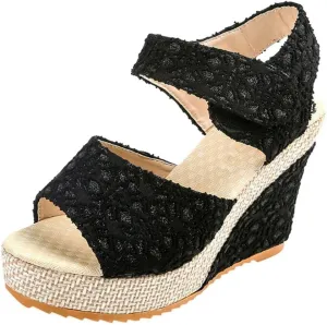 Wedge Sandal for Women Ankle Strap Flatform Arch Support Fish Mouth Toe Shoes Platform Espadrilles Waterproof Chunky Open