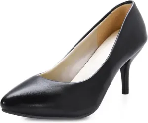 Women's Fashion Metallic Kitten Stiletto High Heel Pumps Pointed Toe Suede Slip On Comfort Dress Shoes