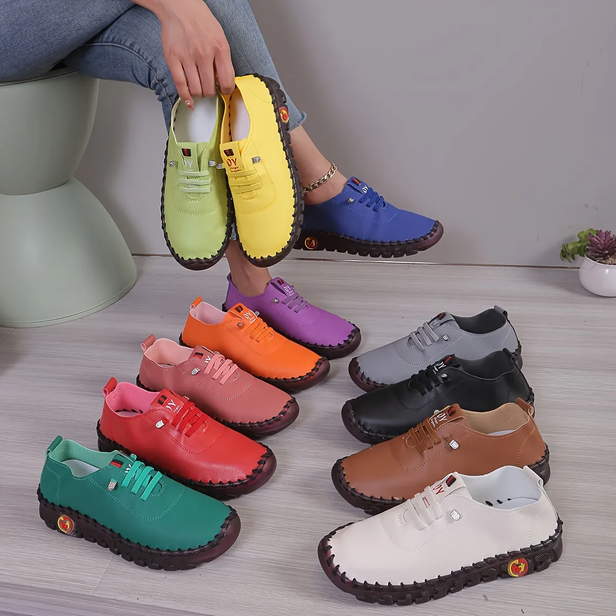 Women's Yellow SlipOn Sneakers Comfy NonSlip For Summer And AllSeasons