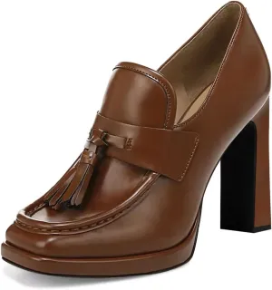 YDN Women Tassel Square Toe Penny Loafers Platform Chunky High Heel Pumps Slip on Work Office Outift Shoes Size 4-15 US